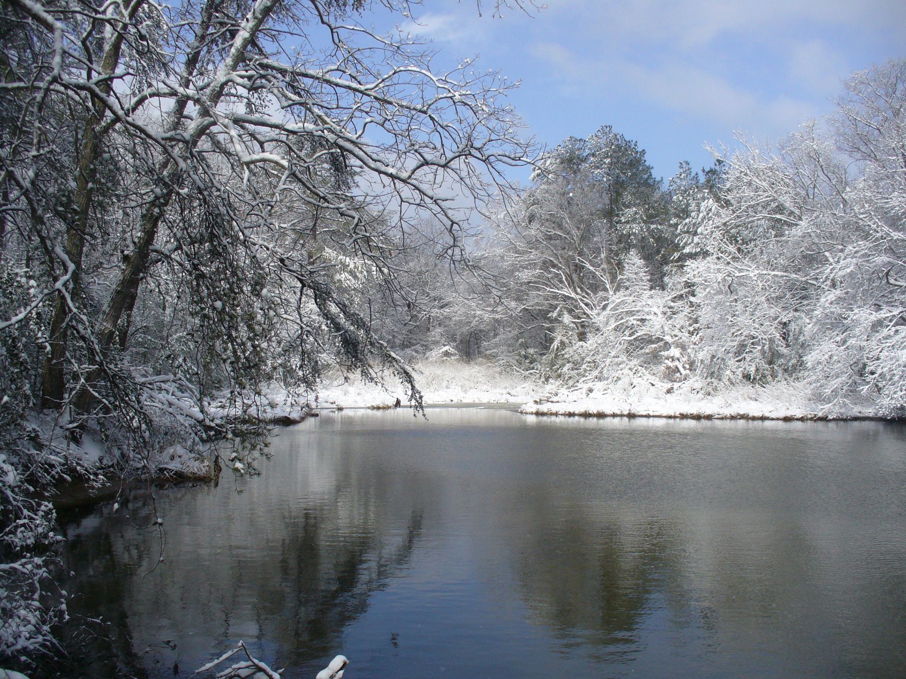 Winter waterfront view